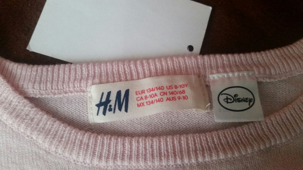 Nowy cienki sweter Disney Minnie Mouse H&M 8-10 lat 134-140 cm