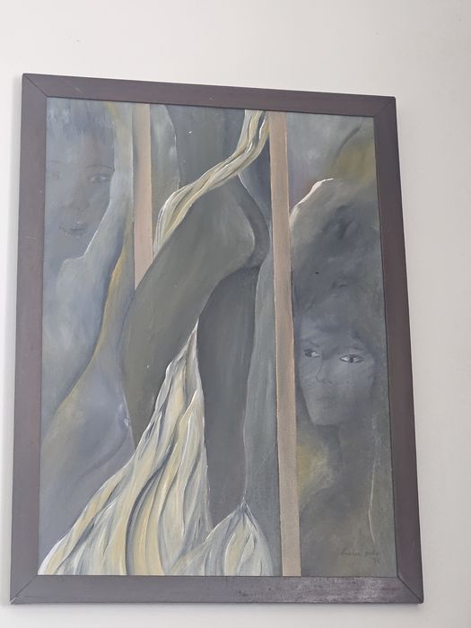 Tela pintada e assinada