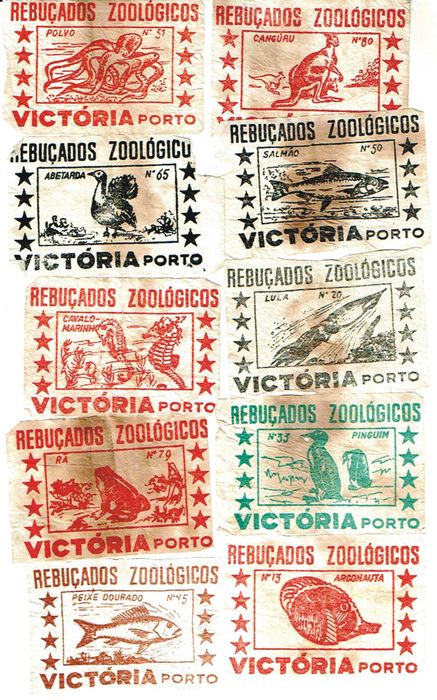 10 Vintage Vitória Zoo Candy Chromos - Porto