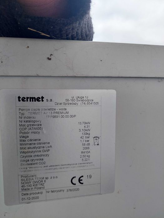 Pompa ciepła Termet Silesia Term 13kw