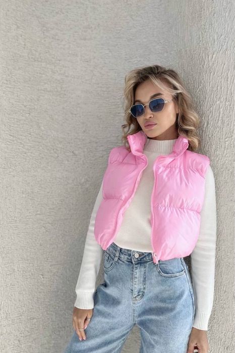 БЕЗКОШТОВНА ДОСТАВКА! Укорочена жіноча жилетка, дуда весіння жилетка