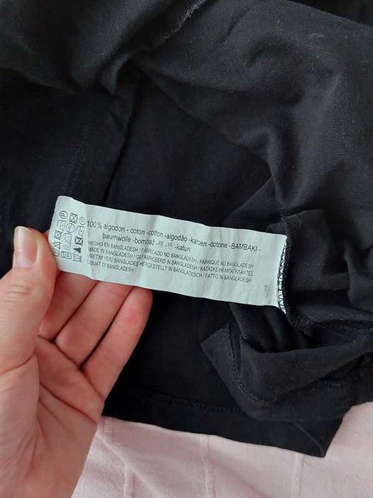 Pull&Bear czarny t-shirt M, bawełniany basic na lato, na krótki rękaw