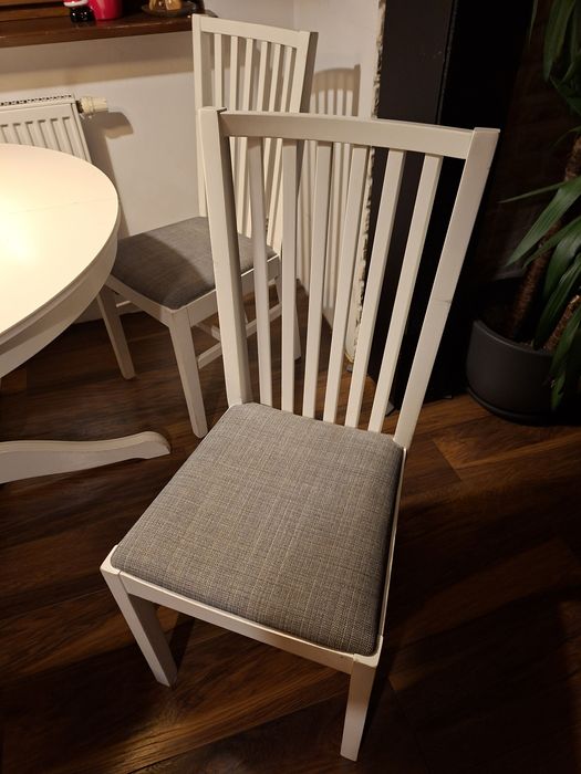 Komplet 5 (4)  krzeseł IKEA NORRNÄS Krzesło Białe/Szare