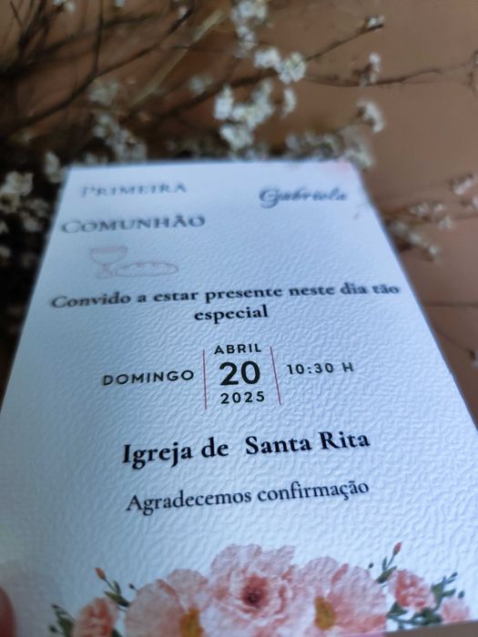 Convite primeira comunhão, batismo