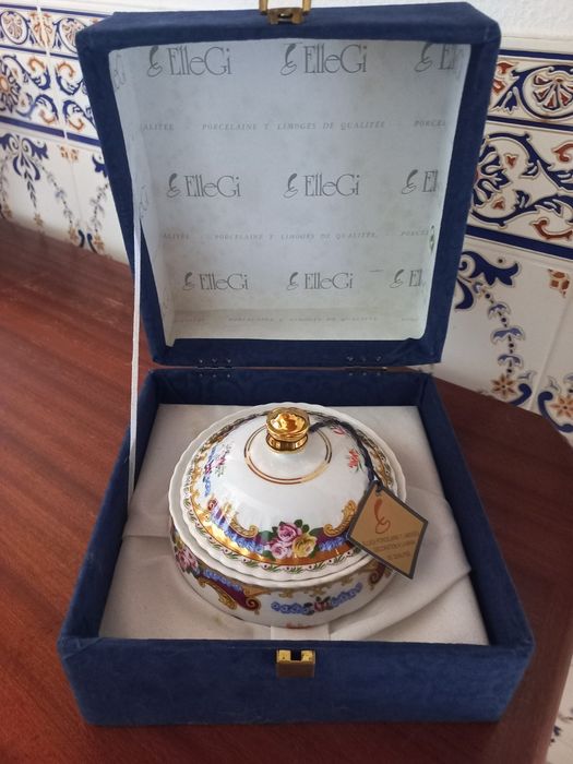 Açucareiro decorativo porcelana de Limoges