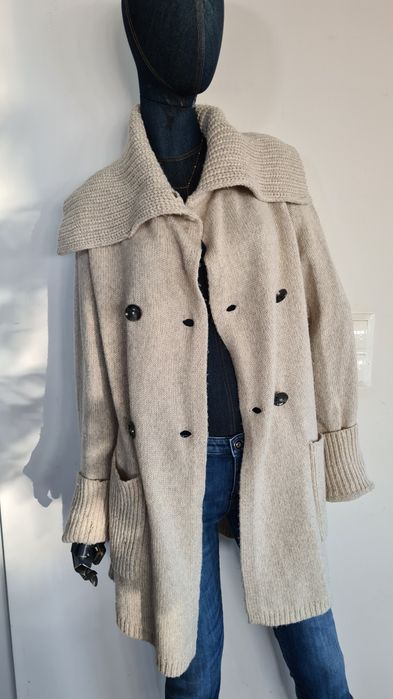 Długi sweter Kardigan Marc O'Polo. 50% Wełna, 5% Alpaka. Beżowy. Rozmi