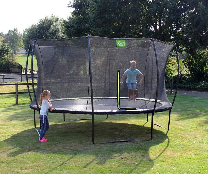 Батут Exit Silhouette 427 чорний, зелений, рожевий