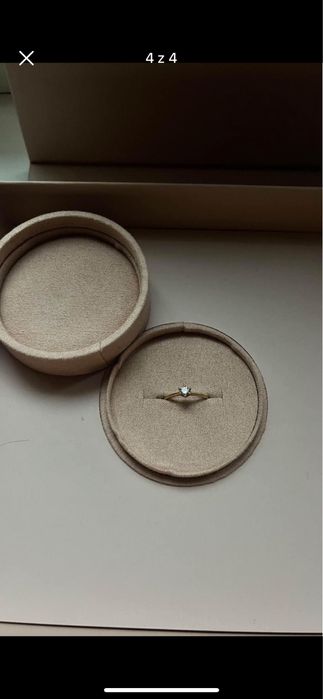 Pierscionek zareczynowy auroria zloto diament 0.18 karata unikat