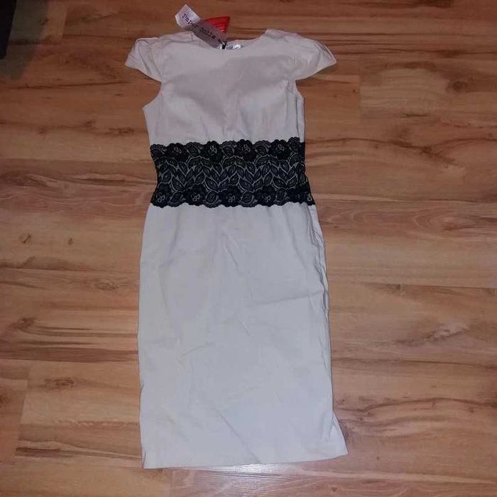 Nowa sukienka 38 M 40 L Paper Dolls kremowa