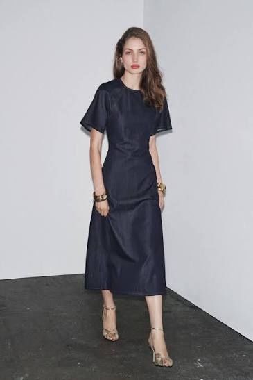 Zara джинсова сукня міді