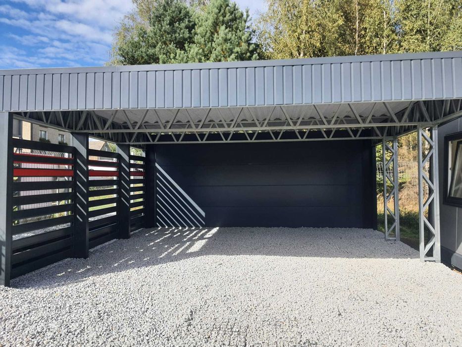 Wiata garażowa Carport LGS, Wiata pod fotowoltaikę konstrukcja ocynk