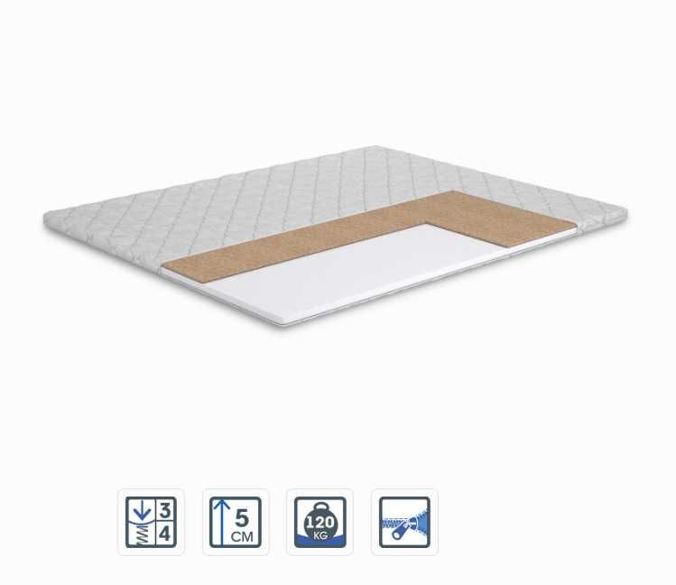 Матрац топпер Topper-futon 1 Cocos, жакард, жорсткий кокосовий шар