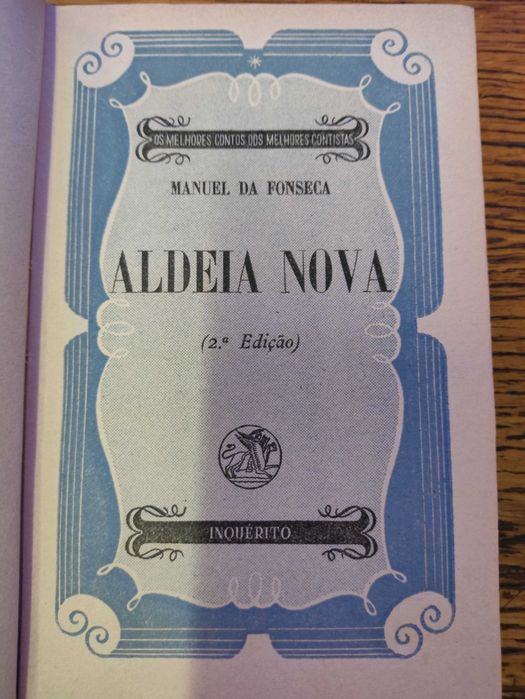 Livro Aldeia Nova de Manuel da Fonseca 2ªediçao 1944