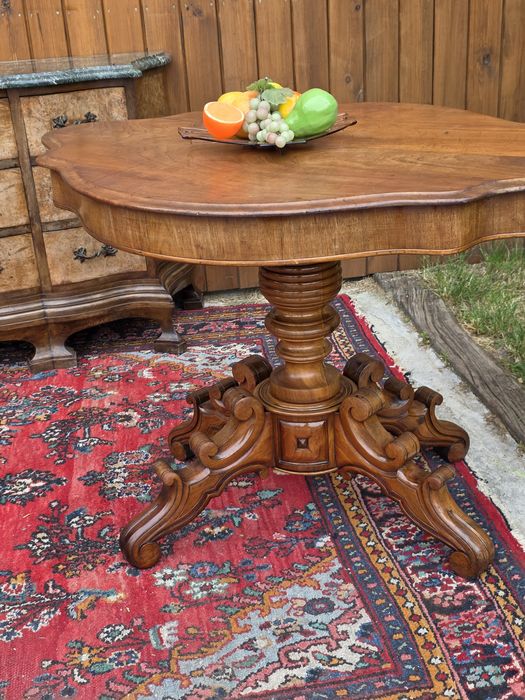 Stół wysoki stolik ława Napoleon orzech #2006 Stylowy Węgrów