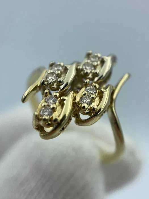 Złoty pierścionek z brylantami 14k 2,37g