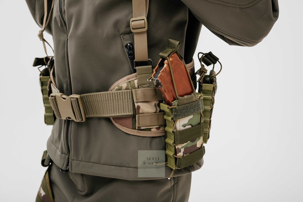 Тактичний ремінь РПС(Мультикам) в зборі з підсумками.