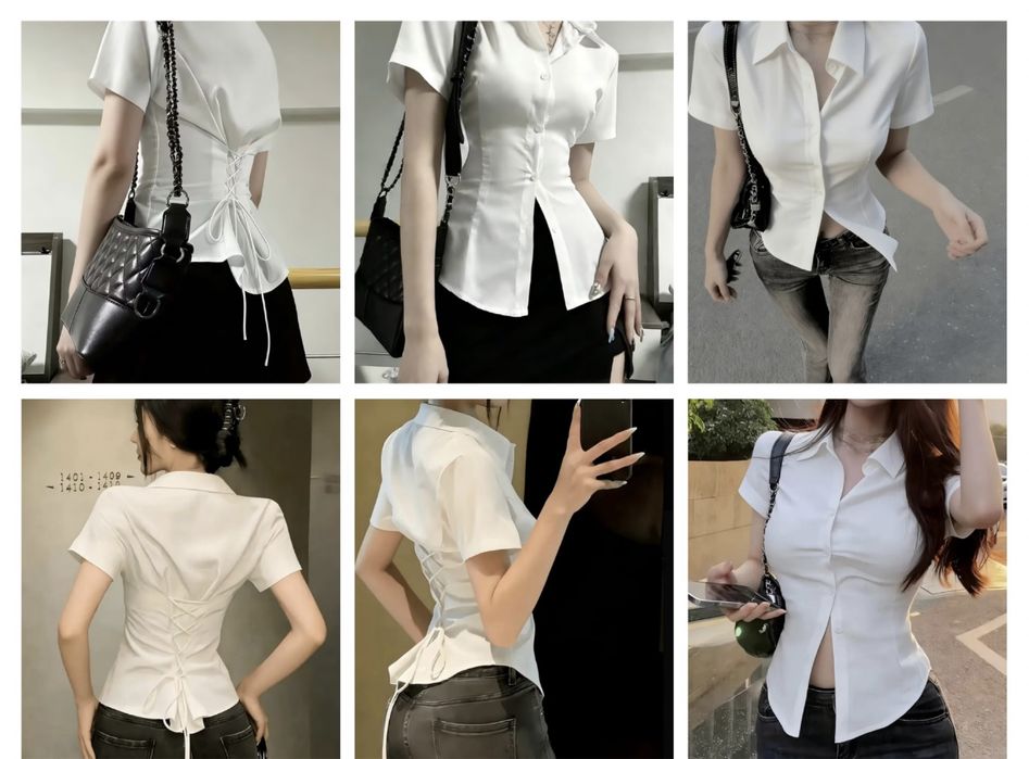 Корсетная рубашка  с завязками  modern chic ,fashion street
