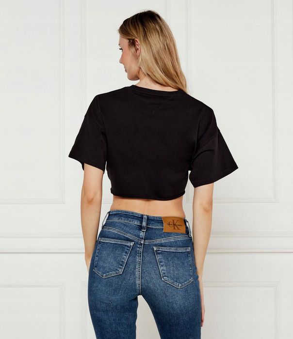 Tommy Jeans 34 Xs T-Shirt Damski Czarny Logo Crop Fit D3017