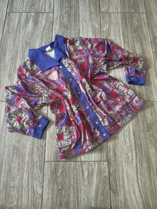 Koszula damska vintage paisley ozdobne guziki 44 XXL elegancka