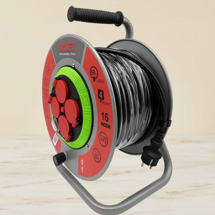 Przedłużacz bębnowy 4 gniazda 50 m 3×2,5 mm