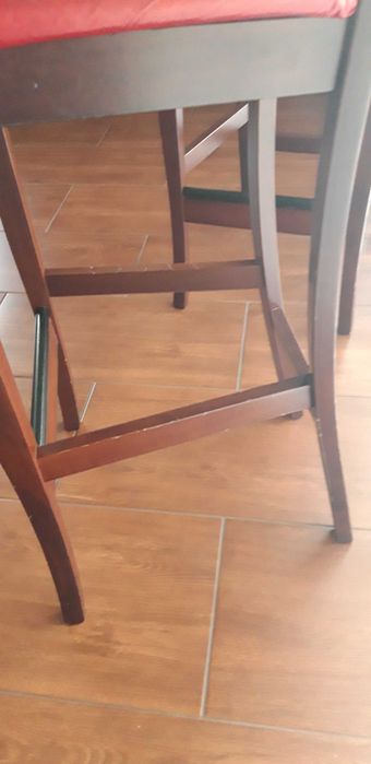 Krzesła barowe drewno+skóra
