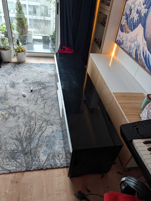 Móvel TV IKEA BESTÅ BURS — Preto Brilhante | 180 cm