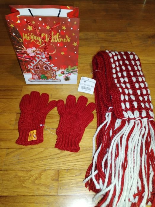 Pack Luvas e Cachecol Tam M_oferta do saco Natal