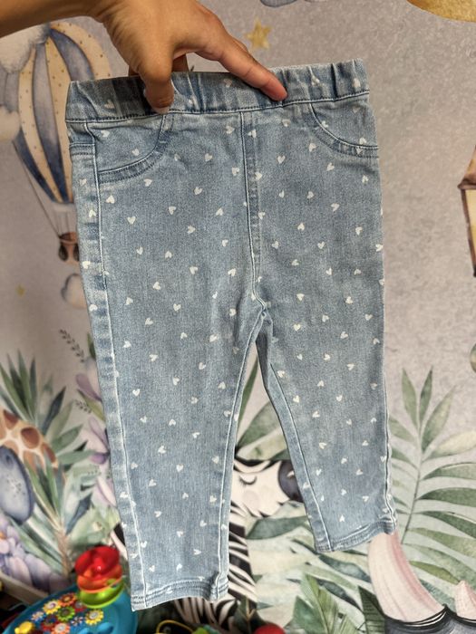 Spodnie jeansowe jeansy serduszka 86 serca rurki