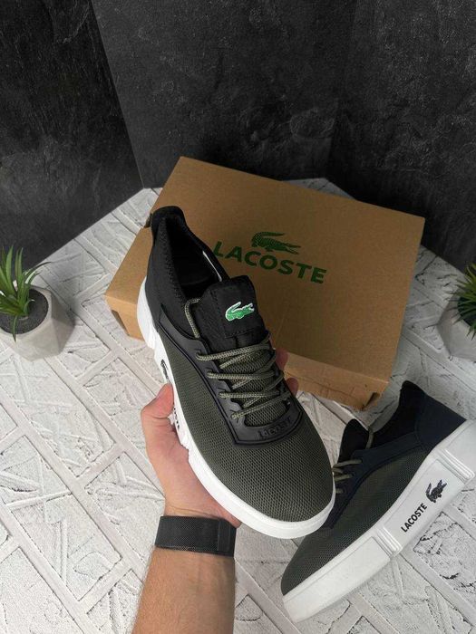 ЗНИЖКА‼️41 (26,5 см) кросівки LACOSTE кеди в сіточку лакоста хакі
