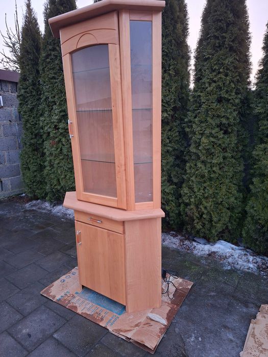 Witryna narożna jasny buk