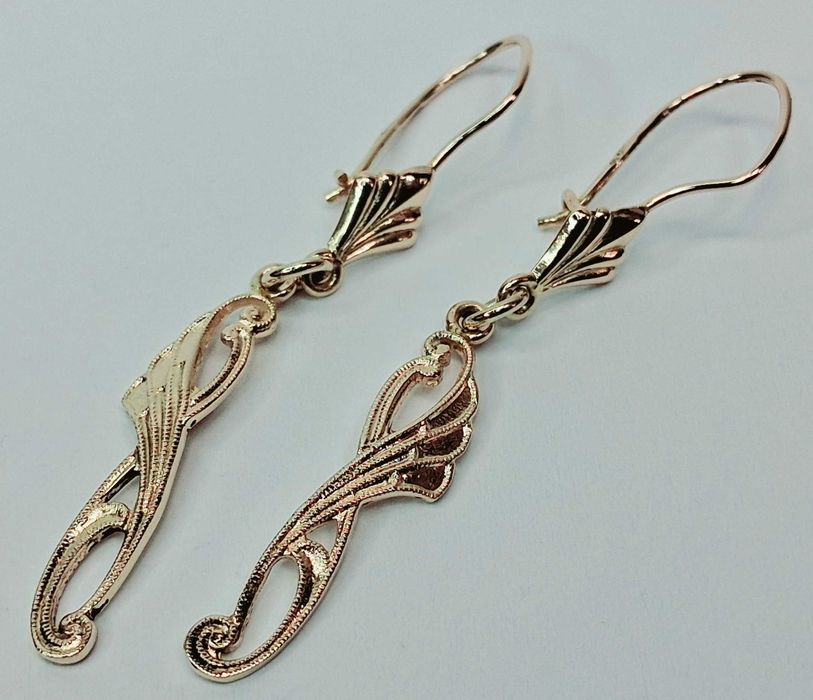 Złote kolczyki P;585 - WISZĄCE