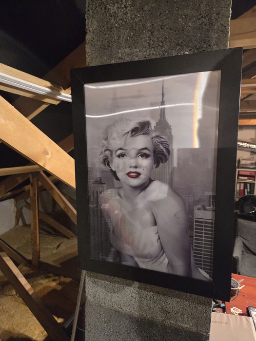 Stary obraz 3d z Marlin Monroe. 45x55 cm. XX w.