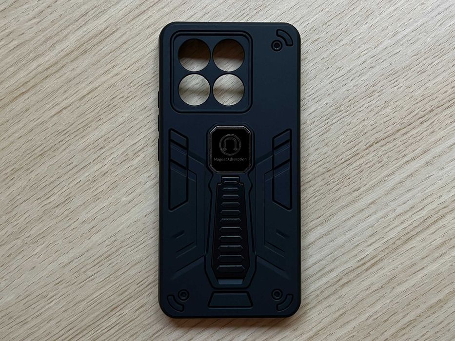 Poco X6 Pro чохол Armor Magnetic підставка чорний пластик чехол