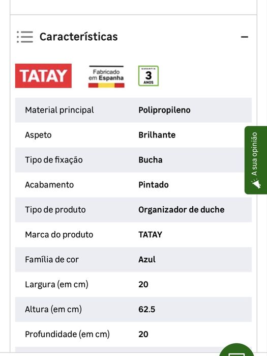 Armario de canto para casa de banho