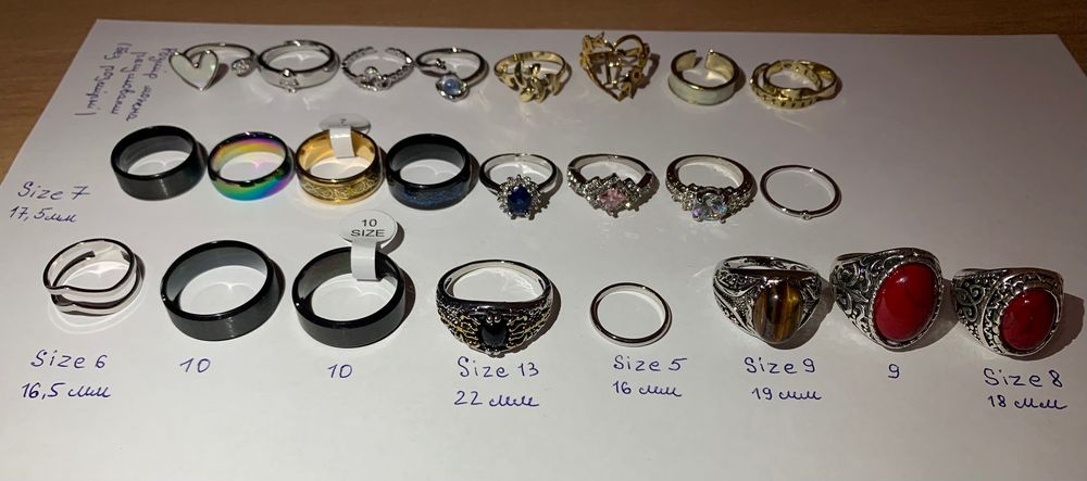 Кольца разных размеров