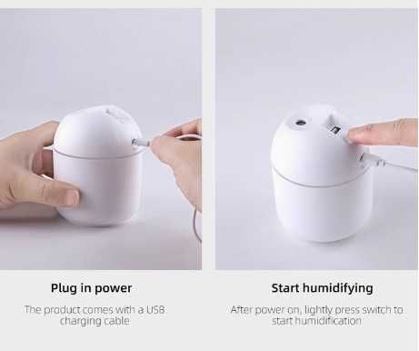 Mini humidificador de ar ultra-sônico branco