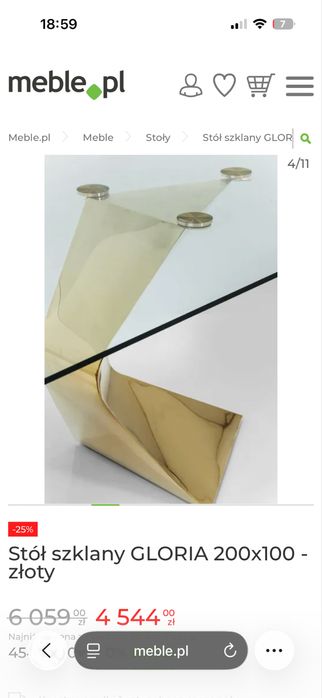 Szaklany stol  zlote nogi