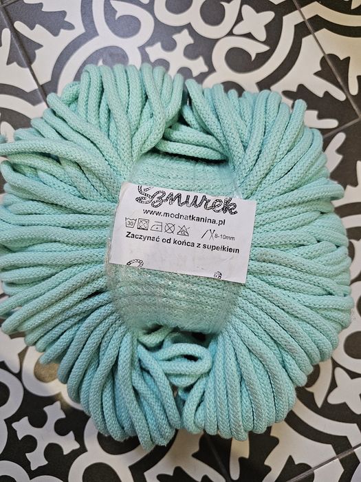 Sznurek bawełniany w kolorze miętowym