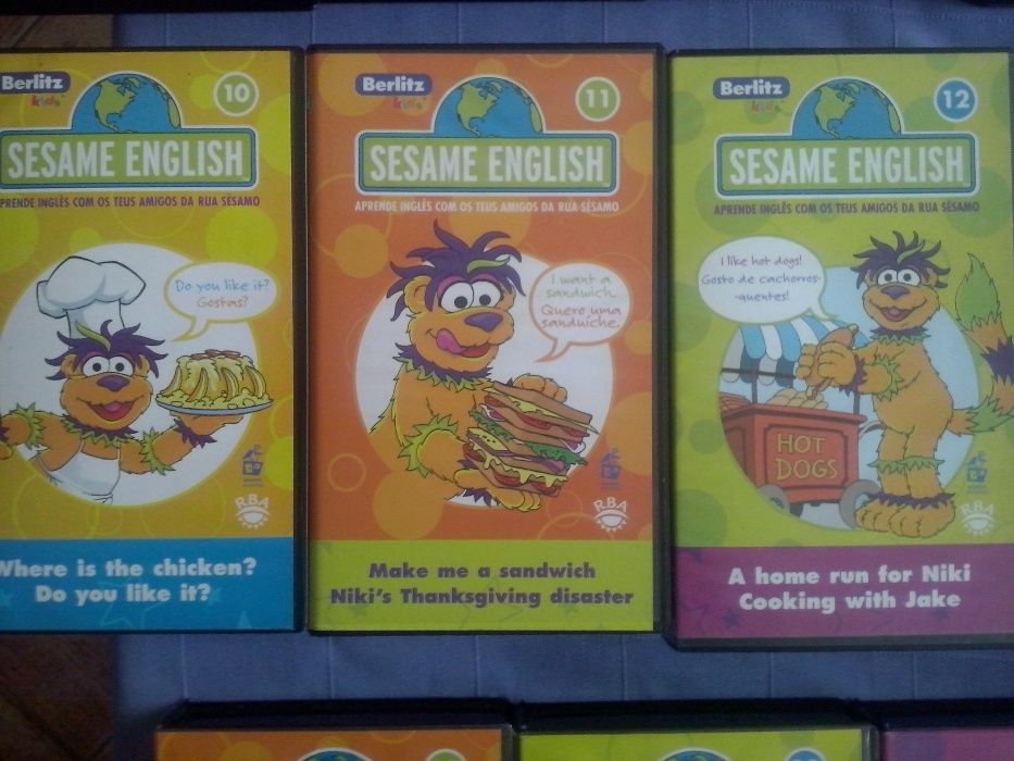 colecção, video cassete vhs sesame english