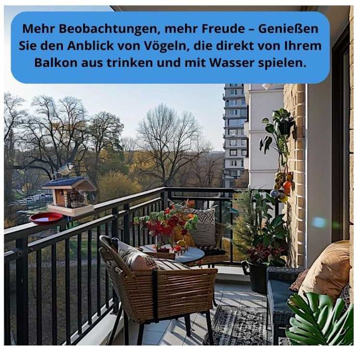 Karmnik dla ptaków na balkon STAFECO z poidełkiem
