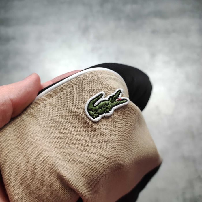 MĘSKA Koszulka Bawełna PREMIUM Czarna Elegancka Haft Logo Lacoste