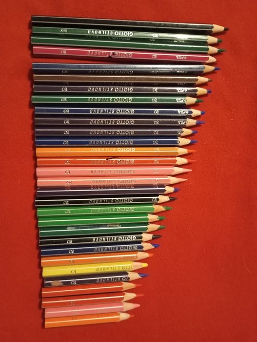 Lápis de cor usados