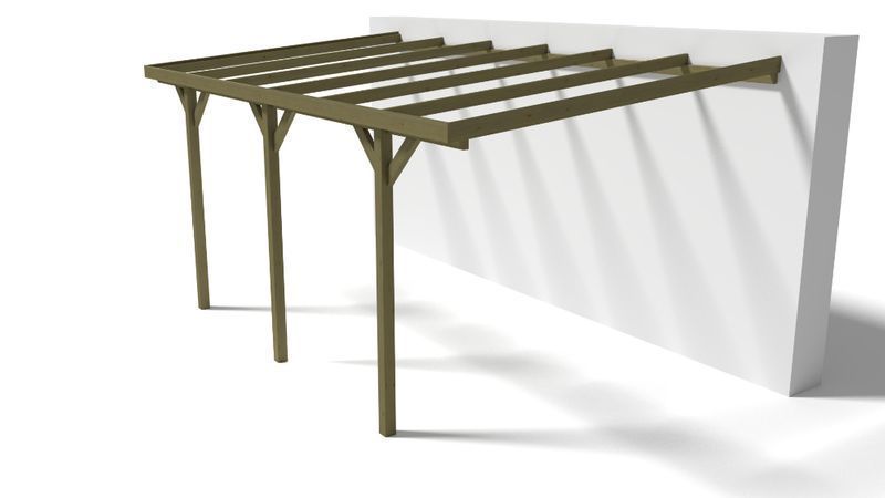 Wiata garażowa Carport do ściany 3x5 m impregnowany CAR6