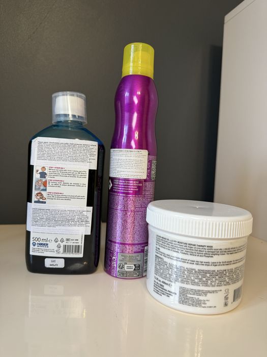Маска для волосся luxliss, спрей для обʼєму Bed Head, ополіскувач Plaque Agent