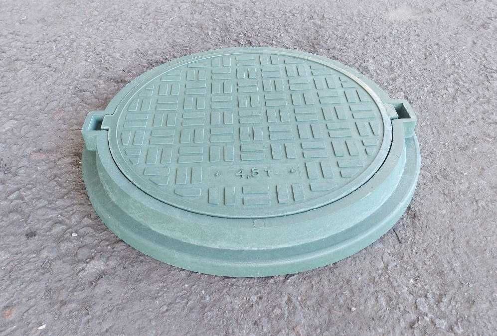 Люк каналізаційний Євро А15 зелений з діаметром 760 мм