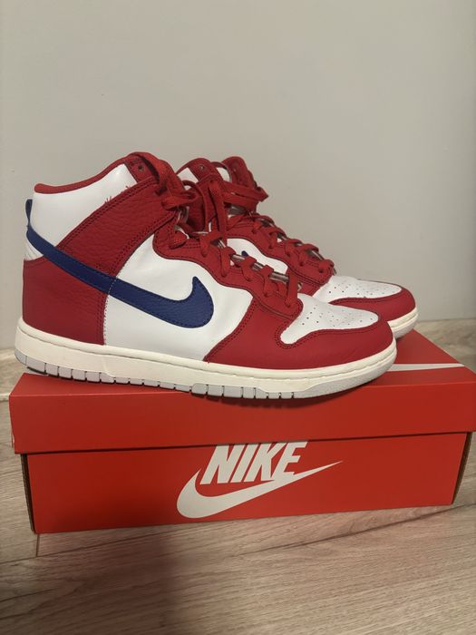 Nike Dunk High Retro czerwono białe r. 42