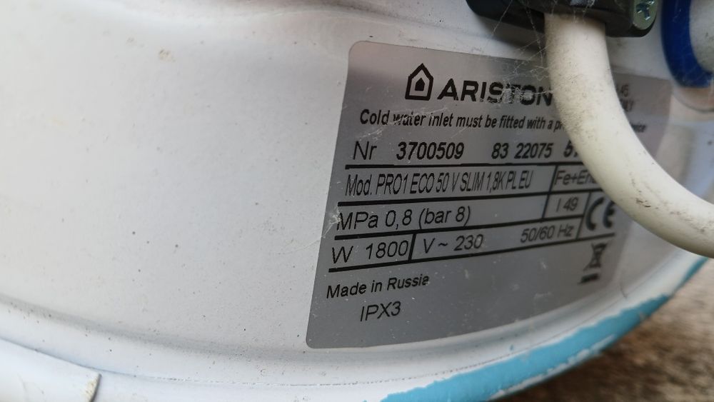 Bojler elektryczny ariston 1800W 49 litrów