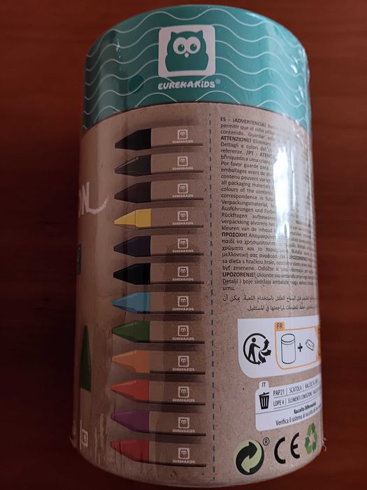 Lápis de cera Palm Crayon,  24 cores