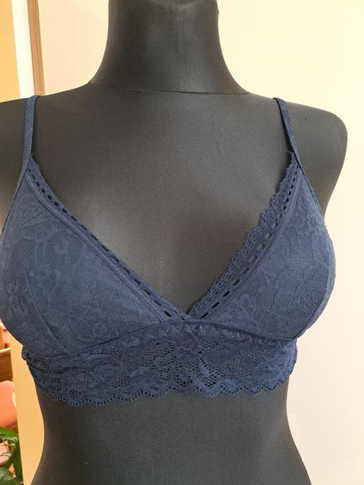 Tezenis nowy granatowy biustonosz koronka  75B