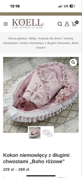 Kokon, becik, ochraniacz na łóżeczko, pokrowiec na przewijak, pojemnik